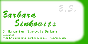 barbara sinkovits business card